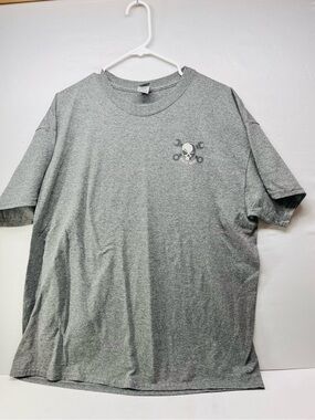 Gildan Gray Short-Sleeve Tee with Skull & Wrench‎ Logo